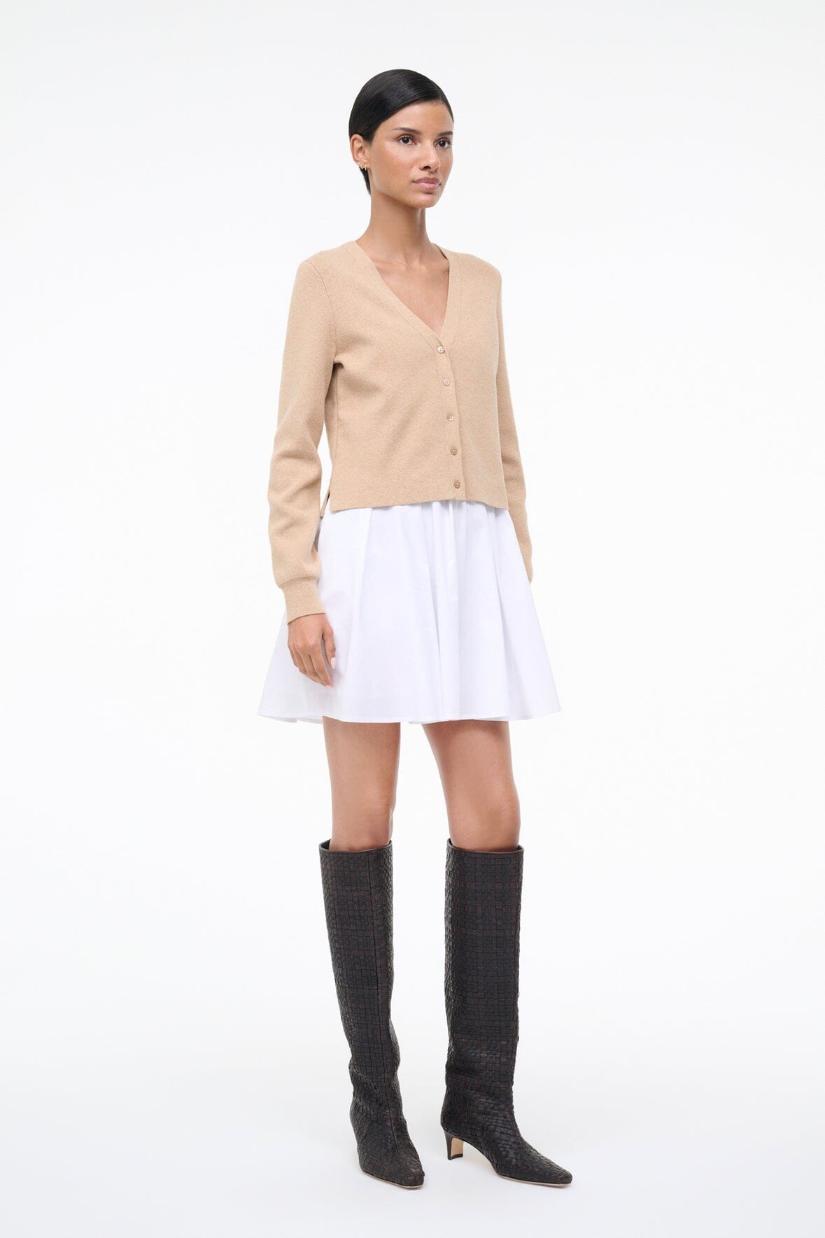 Milo Dress Wheat White | STAUD Trending