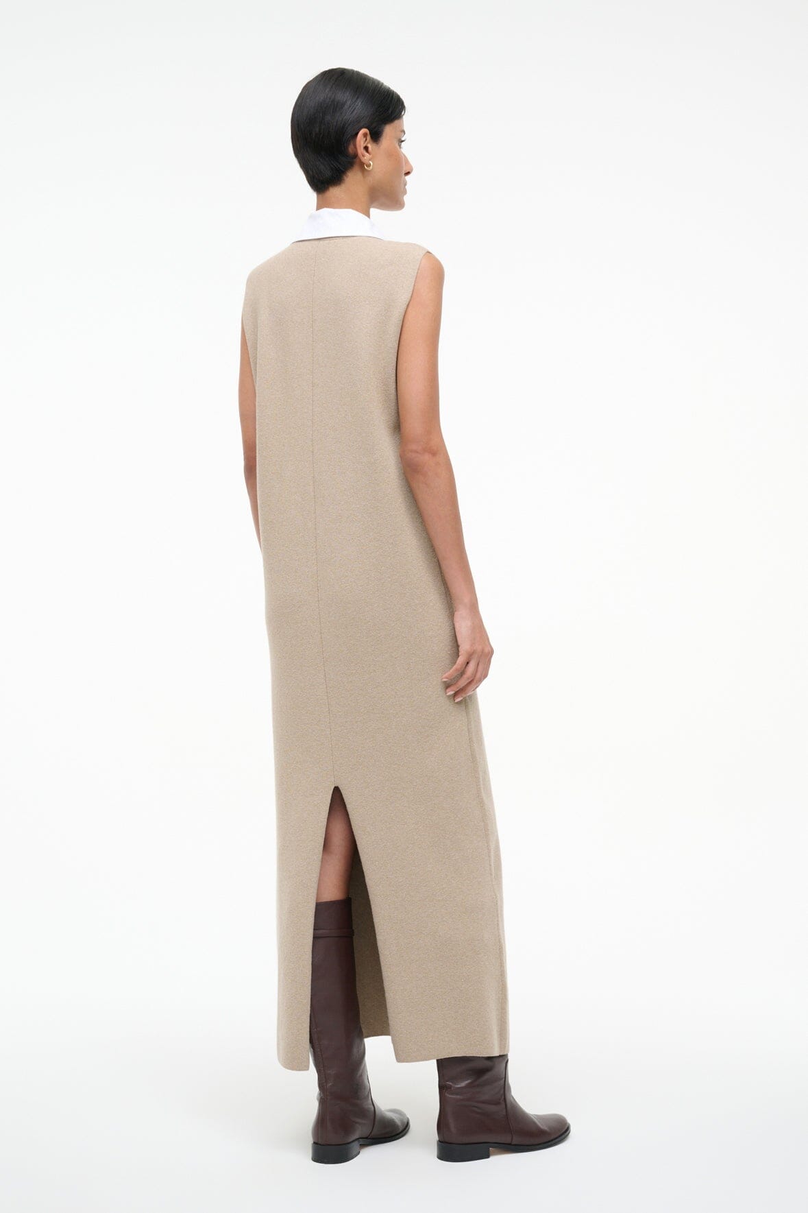 Leslie Dress Sand/White | STAUD Smart Buy
