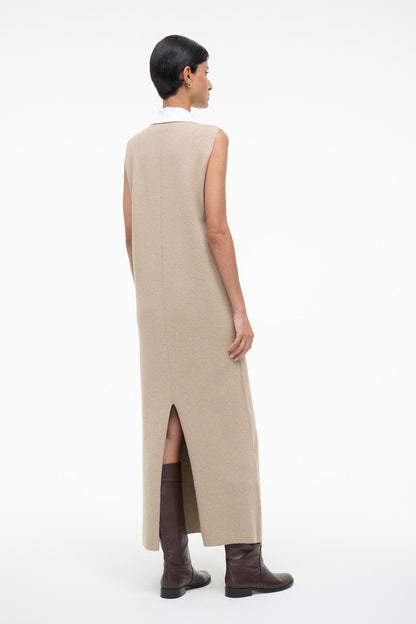 Leslie Dress Sand/White | STAUD Smart Buy