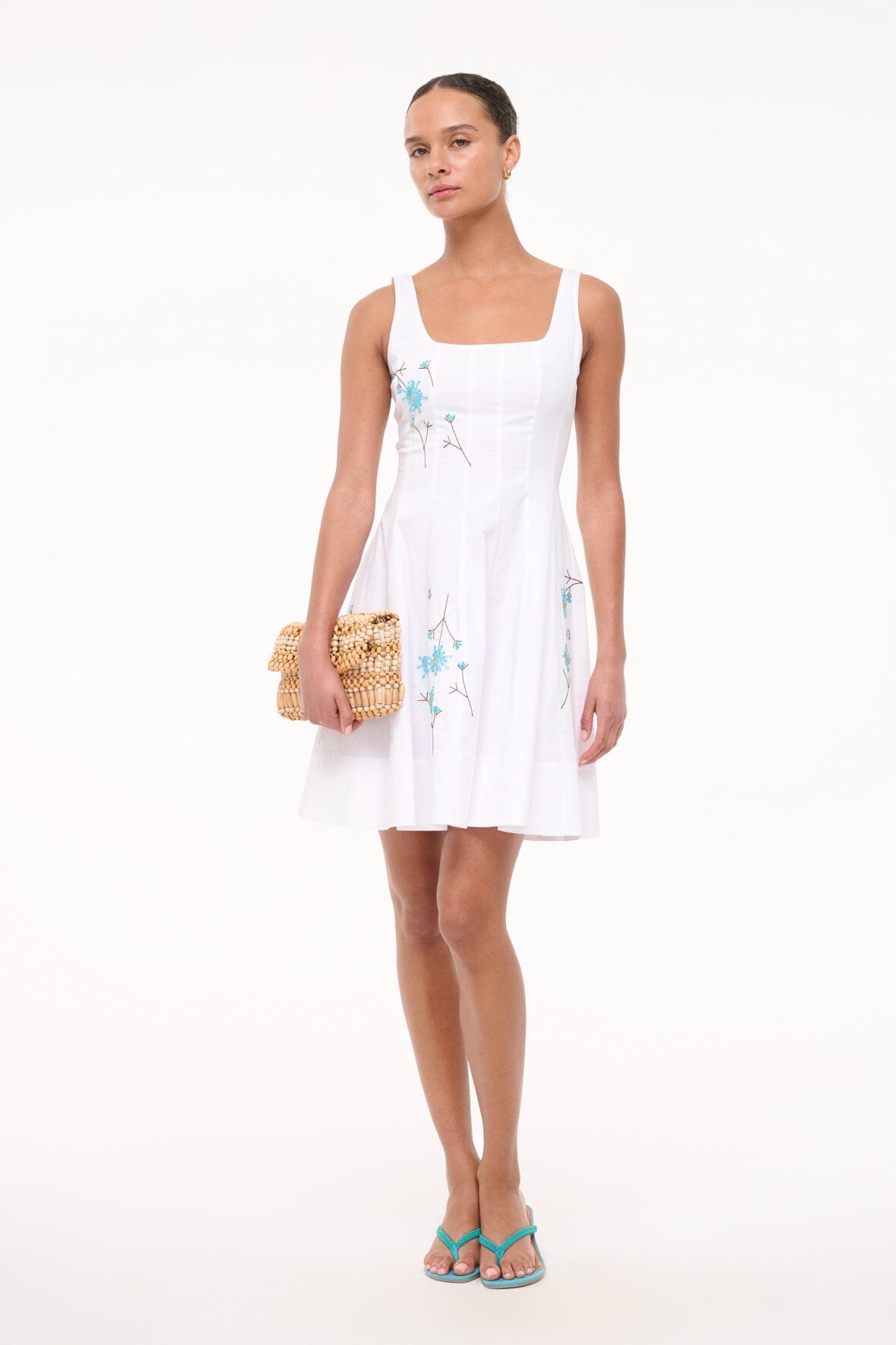 Mini Wells Dress Dandelion White | STAUD Premium