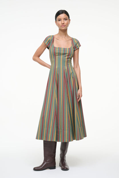 Short Sleeve Wells Dress Trailblazer Stripe | STAUD Exclusive
