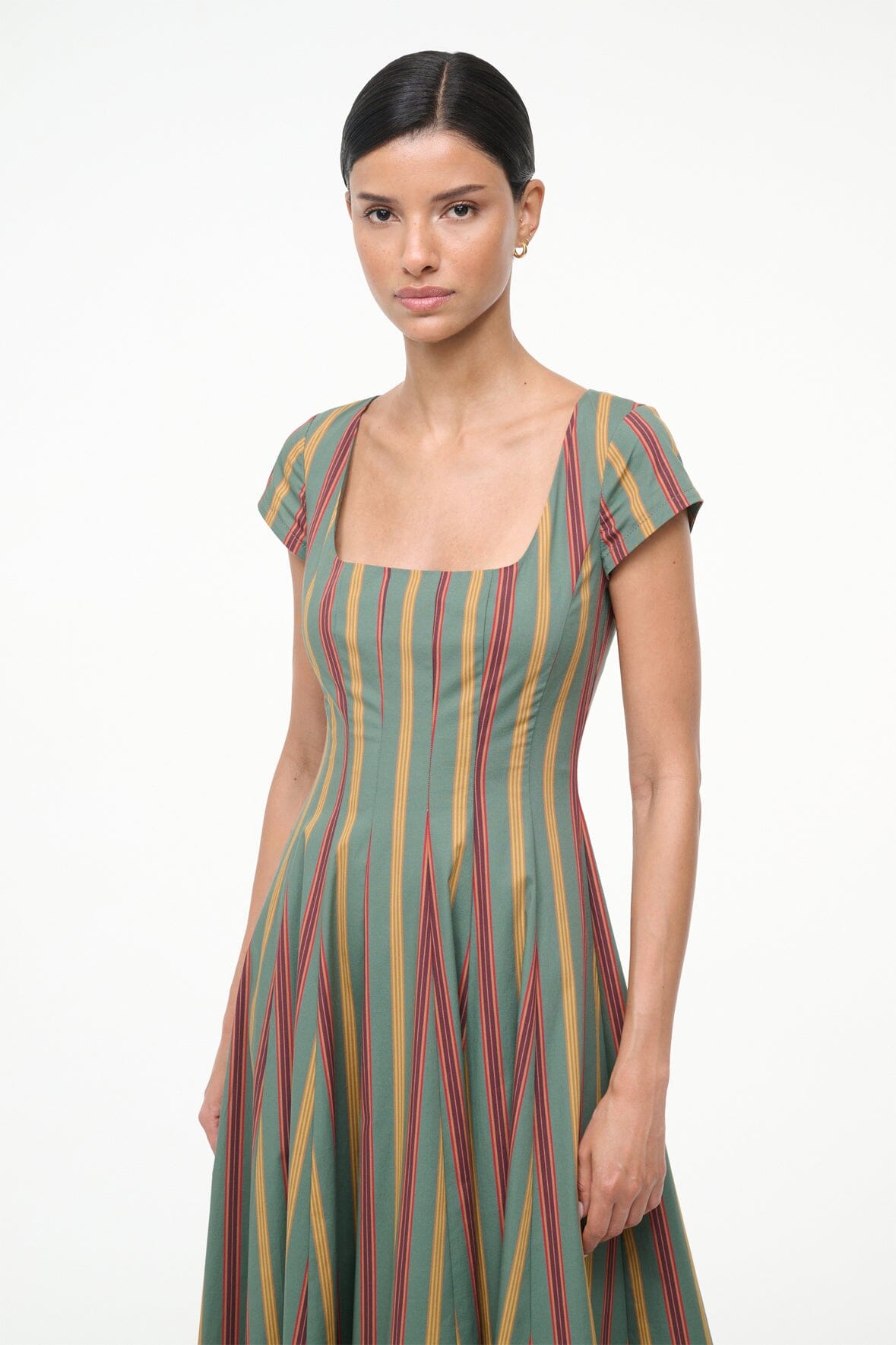 Short Sleeve Wells Dress Trailblazer Stripe | STAUD Exclusive