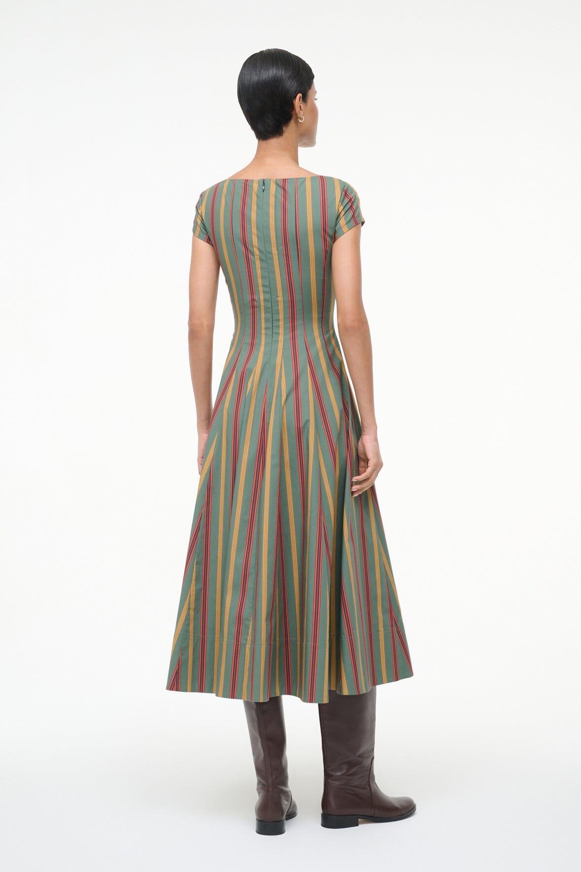 Short Sleeve Wells Dress Trailblazer Stripe | STAUD Exclusive