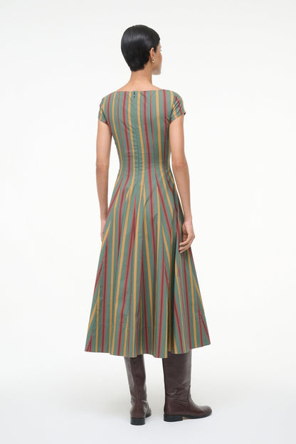 Short Sleeve Wells Dress Trailblazer Stripe | STAUD Exclusive