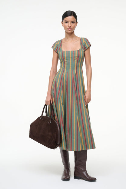 Short Sleeve Wells Dress Trailblazer Stripe | STAUD Exclusive