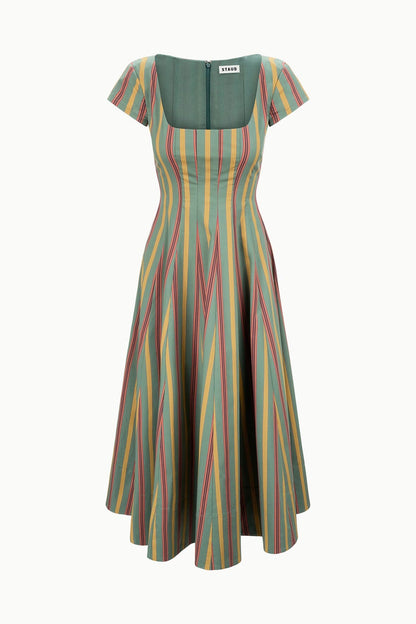 Short Sleeve Wells Dress Trailblazer Stripe | STAUD Exclusive