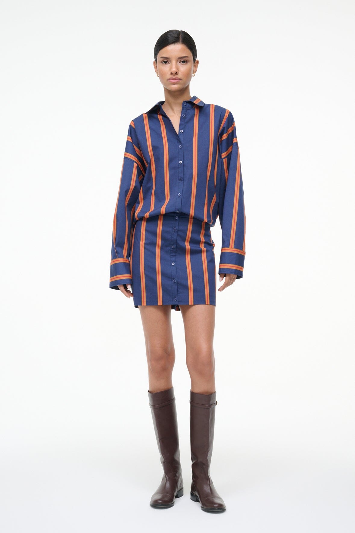 Cynthia Dress Railroad Stripe | STAUD Classic
