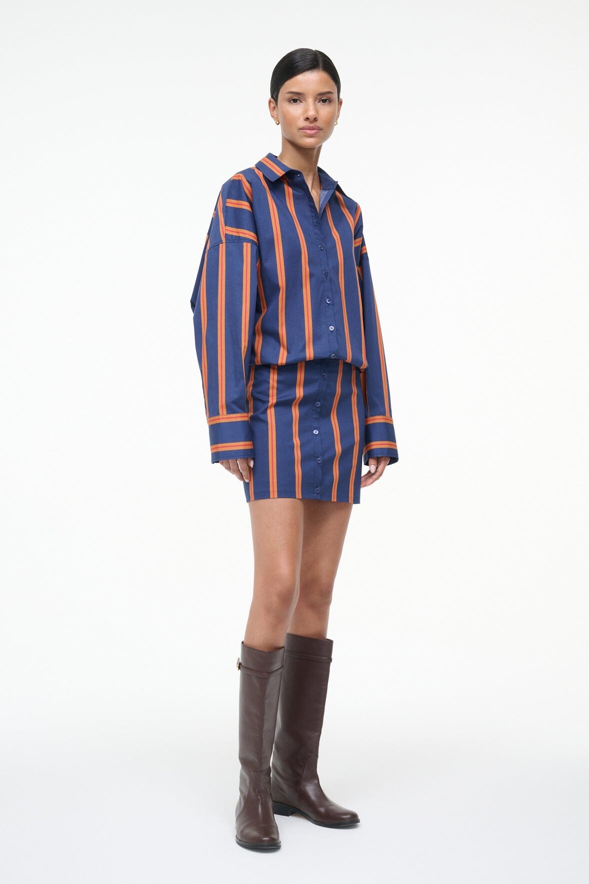 Cynthia Dress Railroad Stripe | STAUD Classic