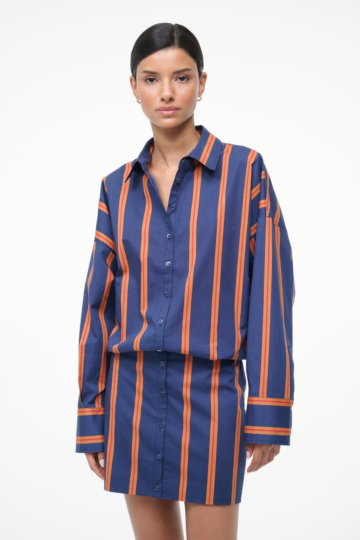 Cynthia Dress Railroad Stripe | STAUD Classic