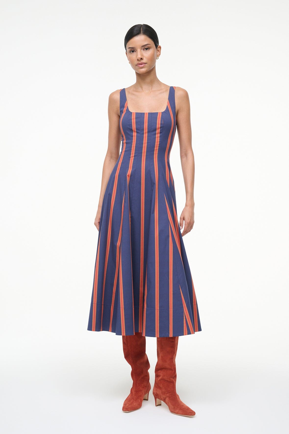 Wells Dress Railroad Stripe | STAUD Classic