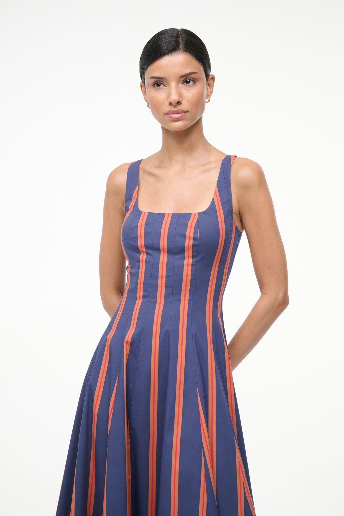 Wells Dress Railroad Stripe | STAUD Classic