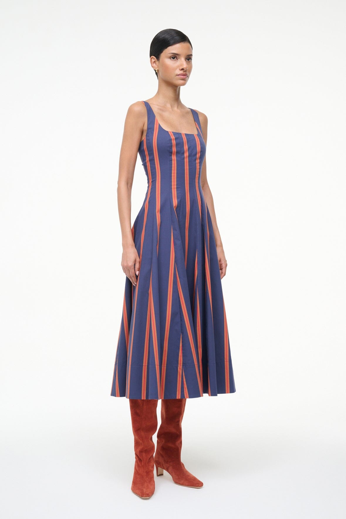 Wells Dress Railroad Stripe | STAUD Classic