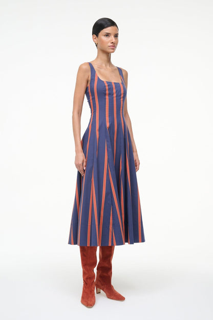 Wells Dress Railroad Stripe | STAUD Classic