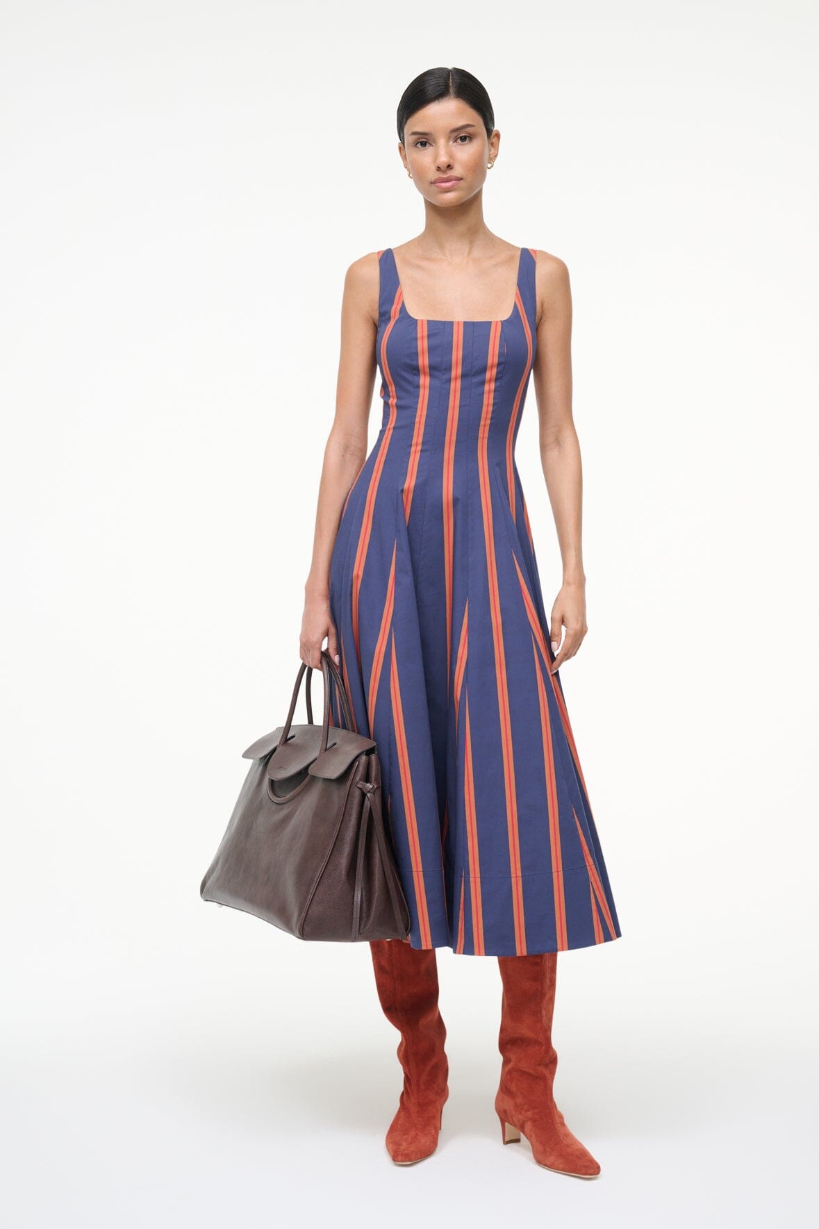 Wells Dress Railroad Stripe | STAUD Classic