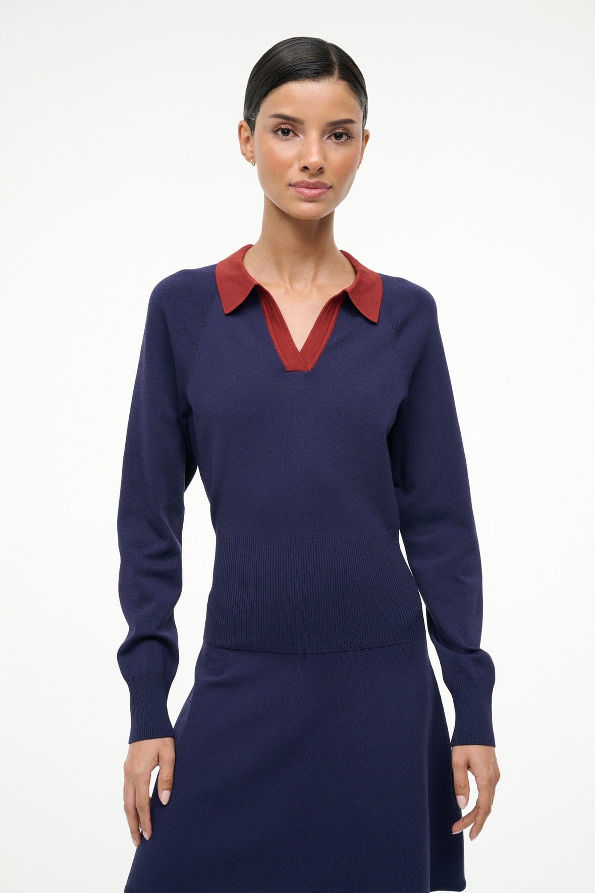 Gene Dress Navy Sangria | STAUD Featured