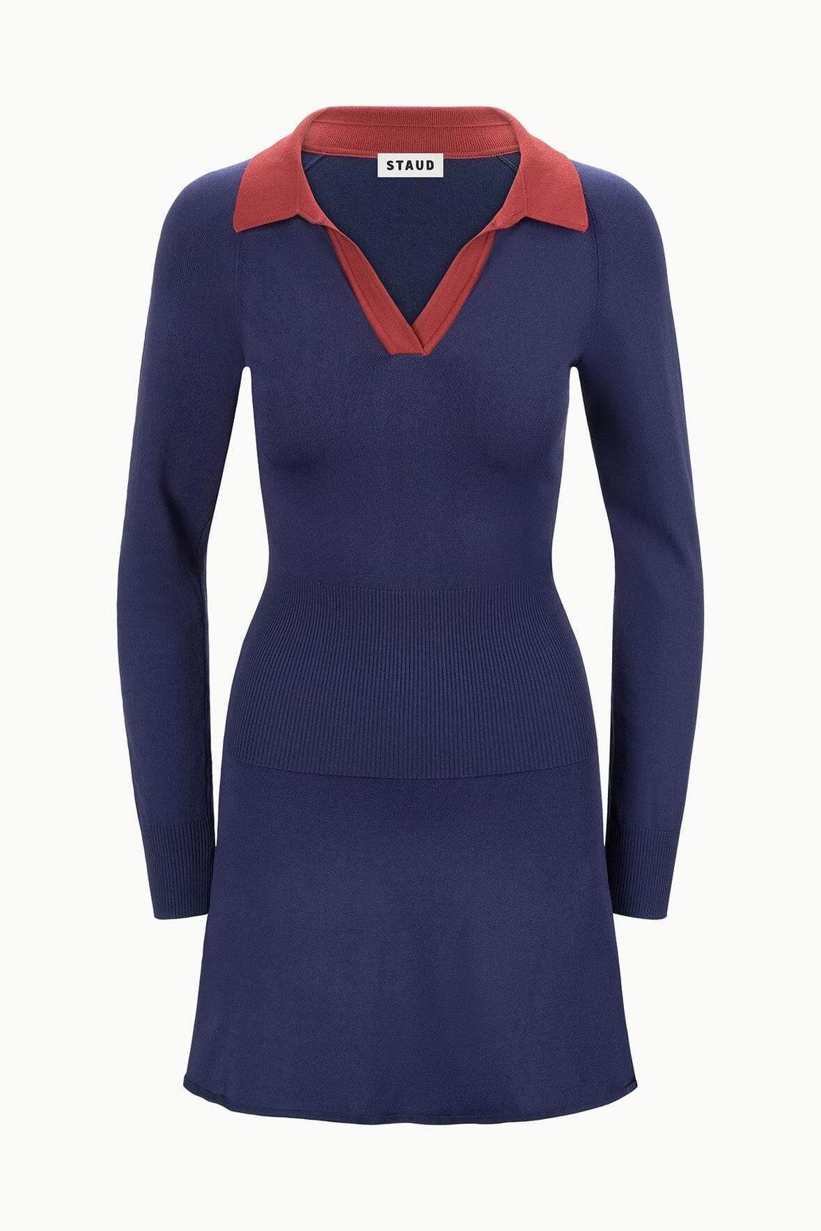 Gene Dress Navy Sangria | STAUD Featured
