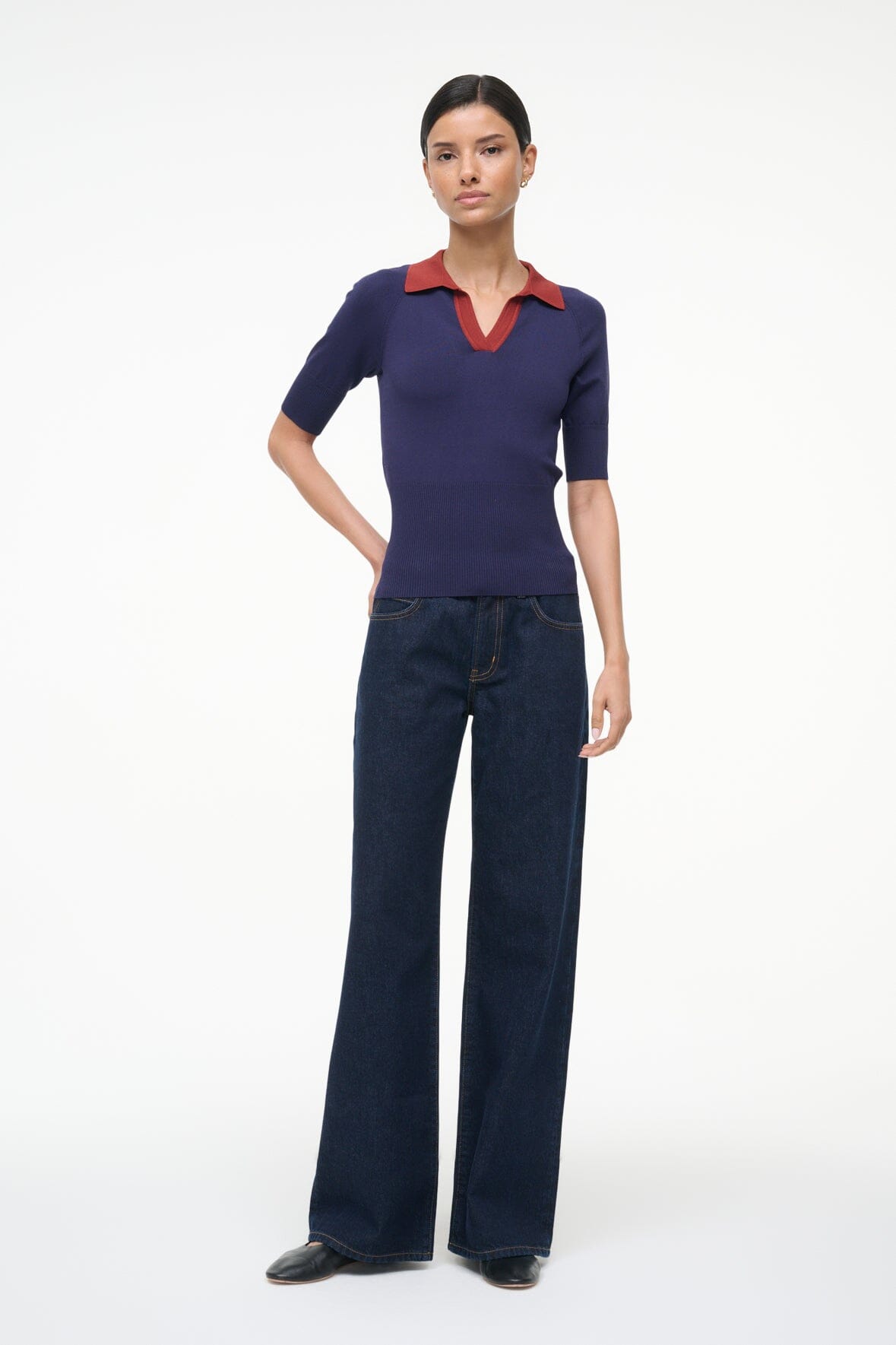 Gene Top Navy Sangria | STAUD Popular