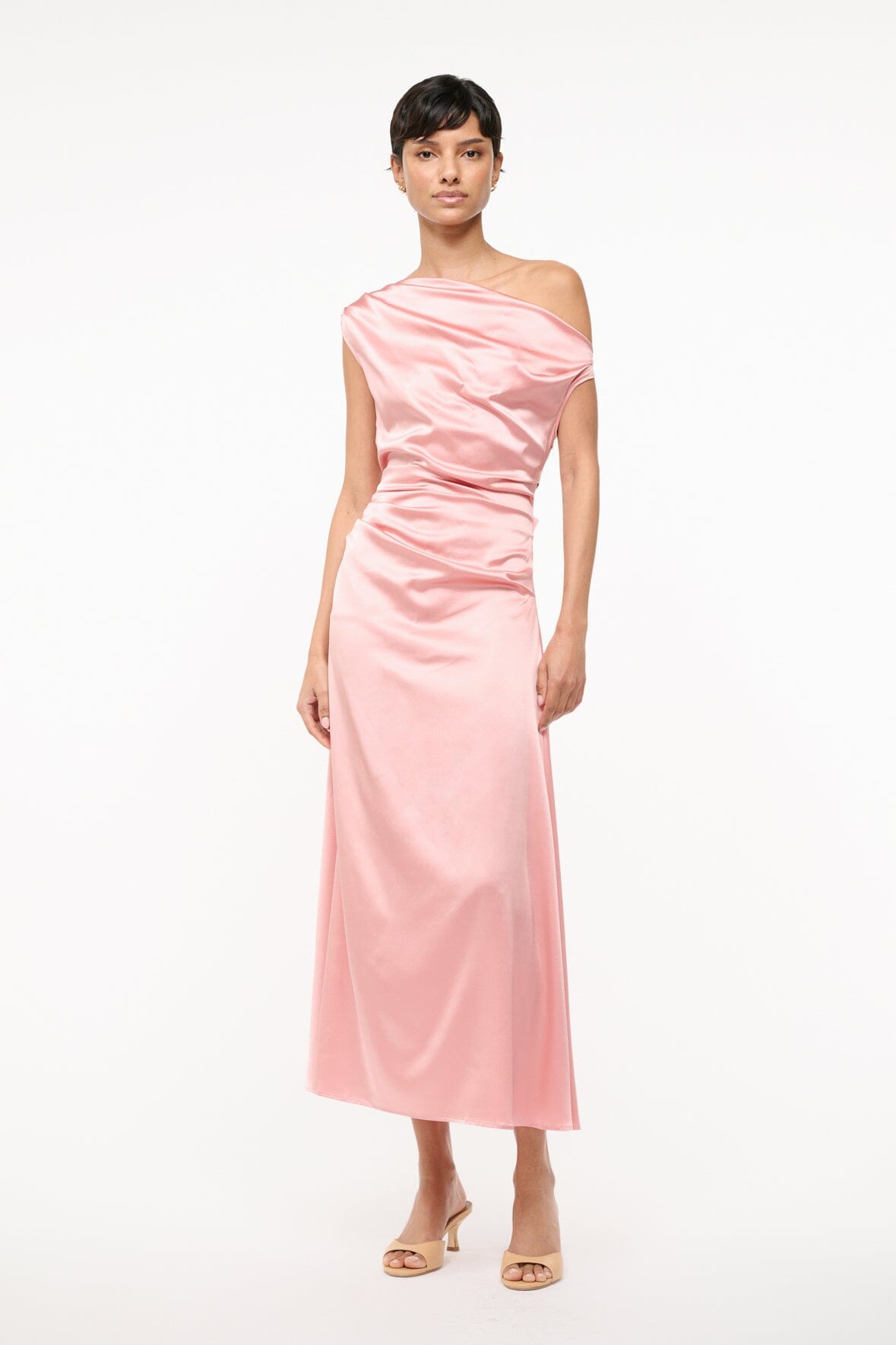 Phare Silk Dress Rose | STAUD Latest