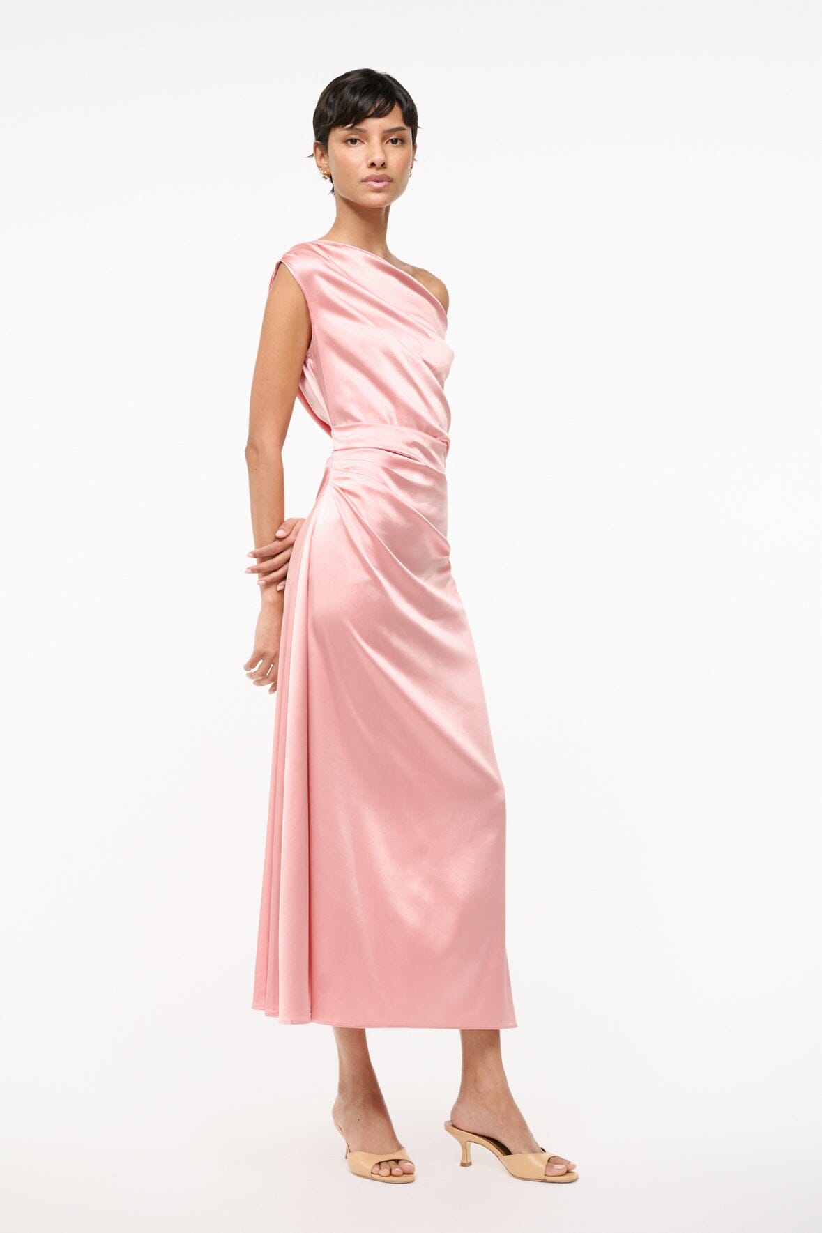 Phare Silk Dress Rose | STAUD Latest
