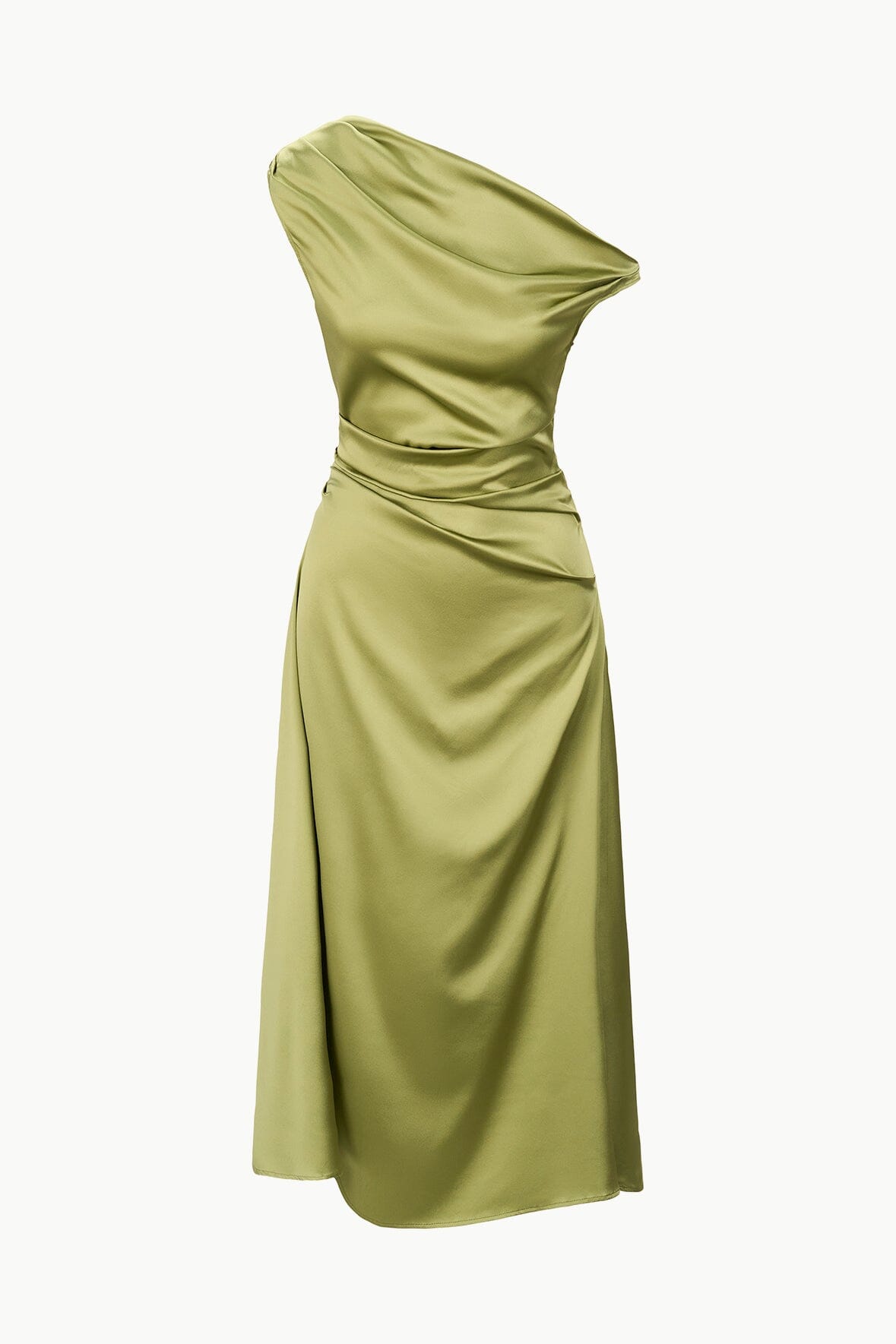 Phare Silk Dress Moss | STAUD Hot Sale