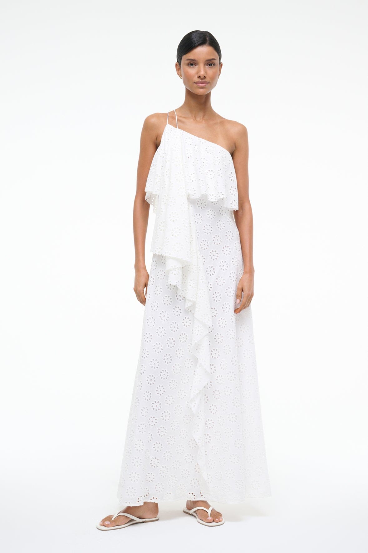 Isa Dress White Eyelet | STAUD Best Seller