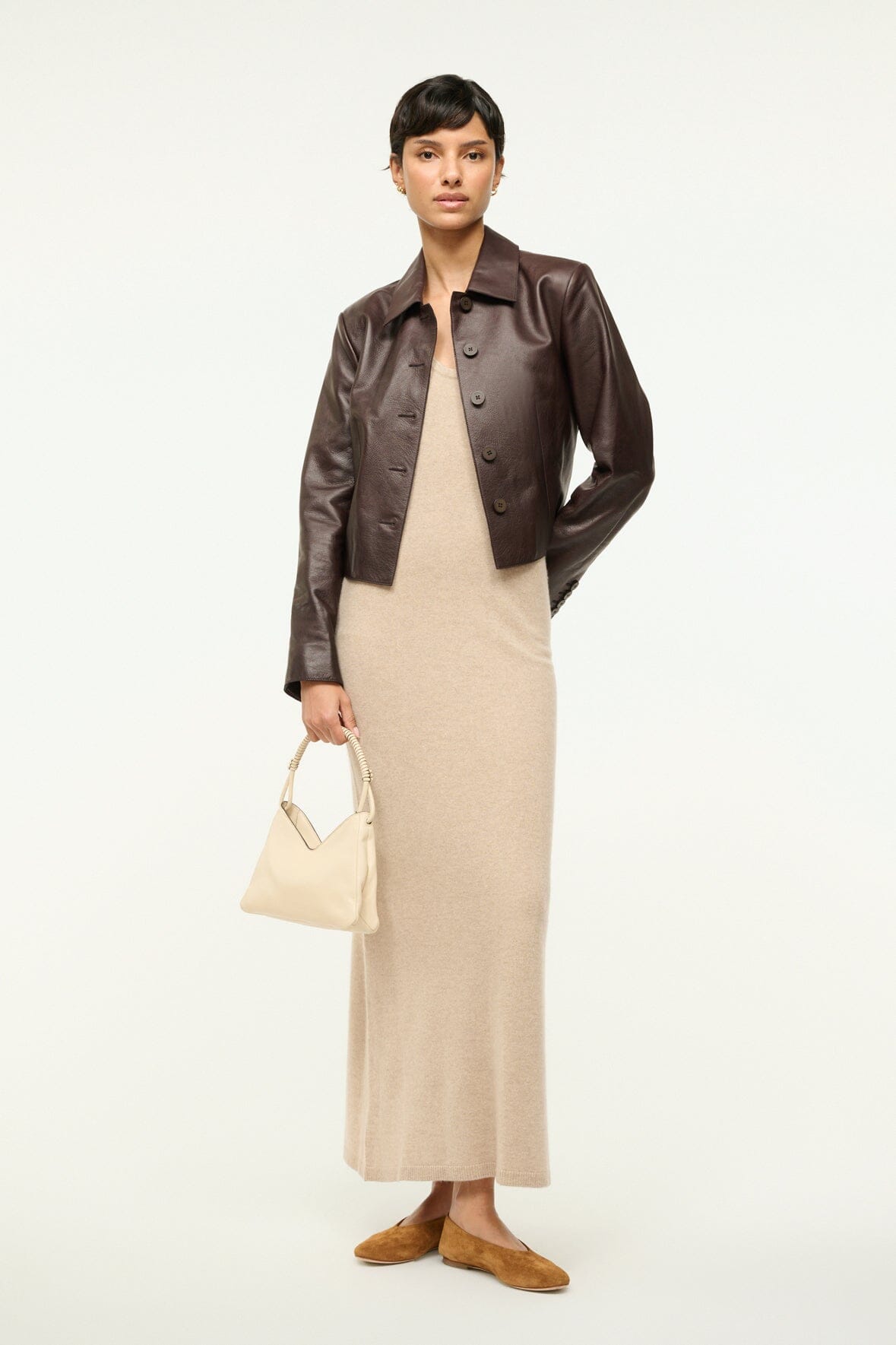 Canela Cashmere Dress Stone | STAUD Best Price