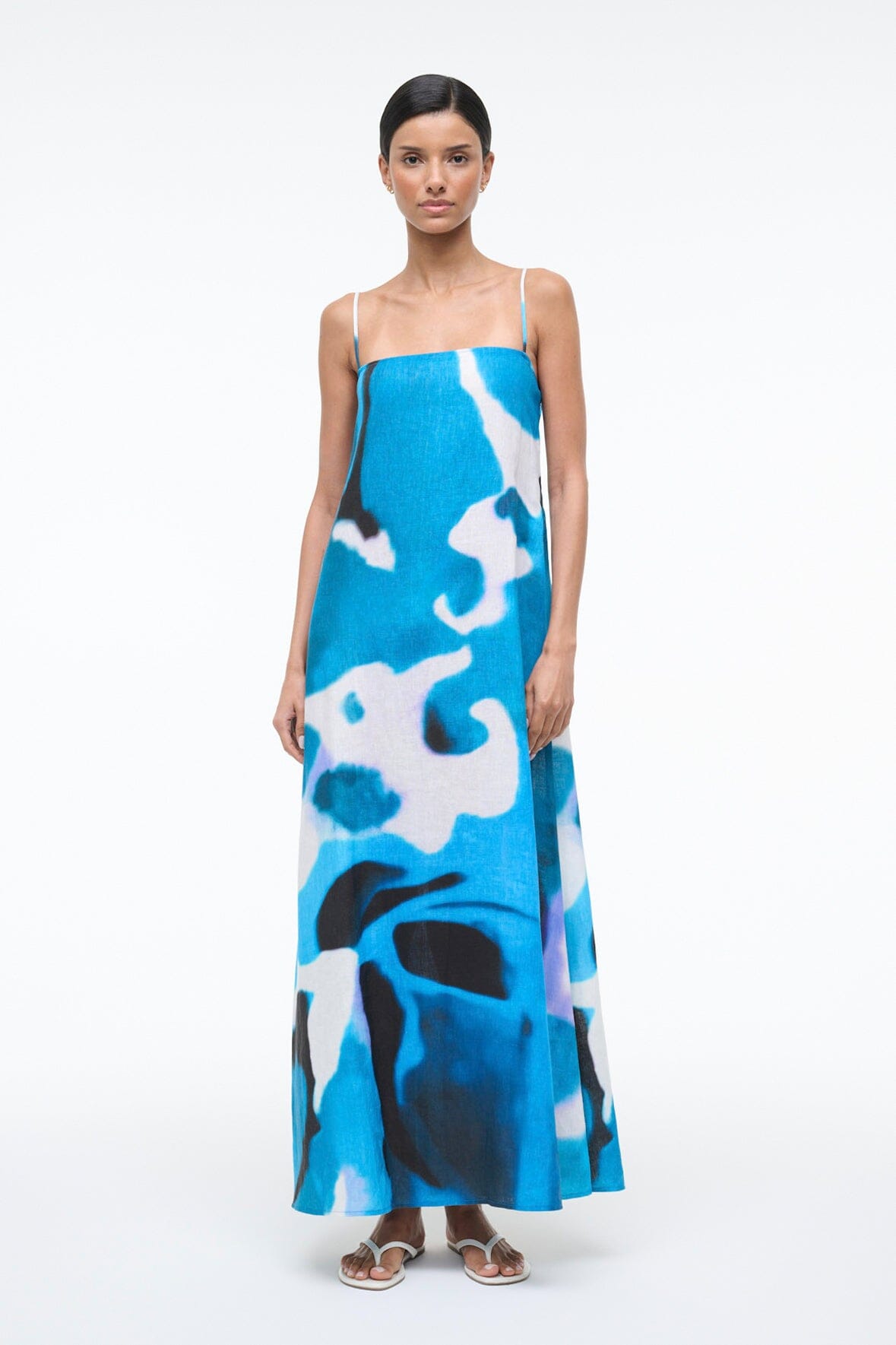 Laura Linen Dress Blue Haze | STAUD Smart Buy