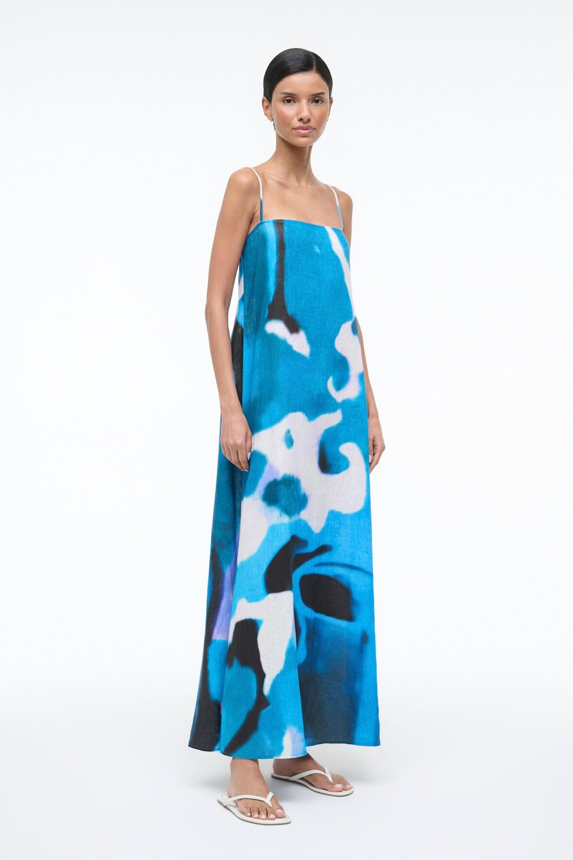 Laura Linen Dress Blue Haze | STAUD Smart Buy