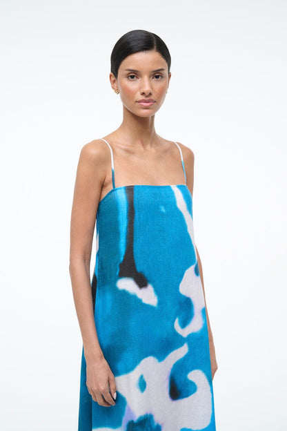 Laura Linen Dress Blue Haze | STAUD Smart Buy