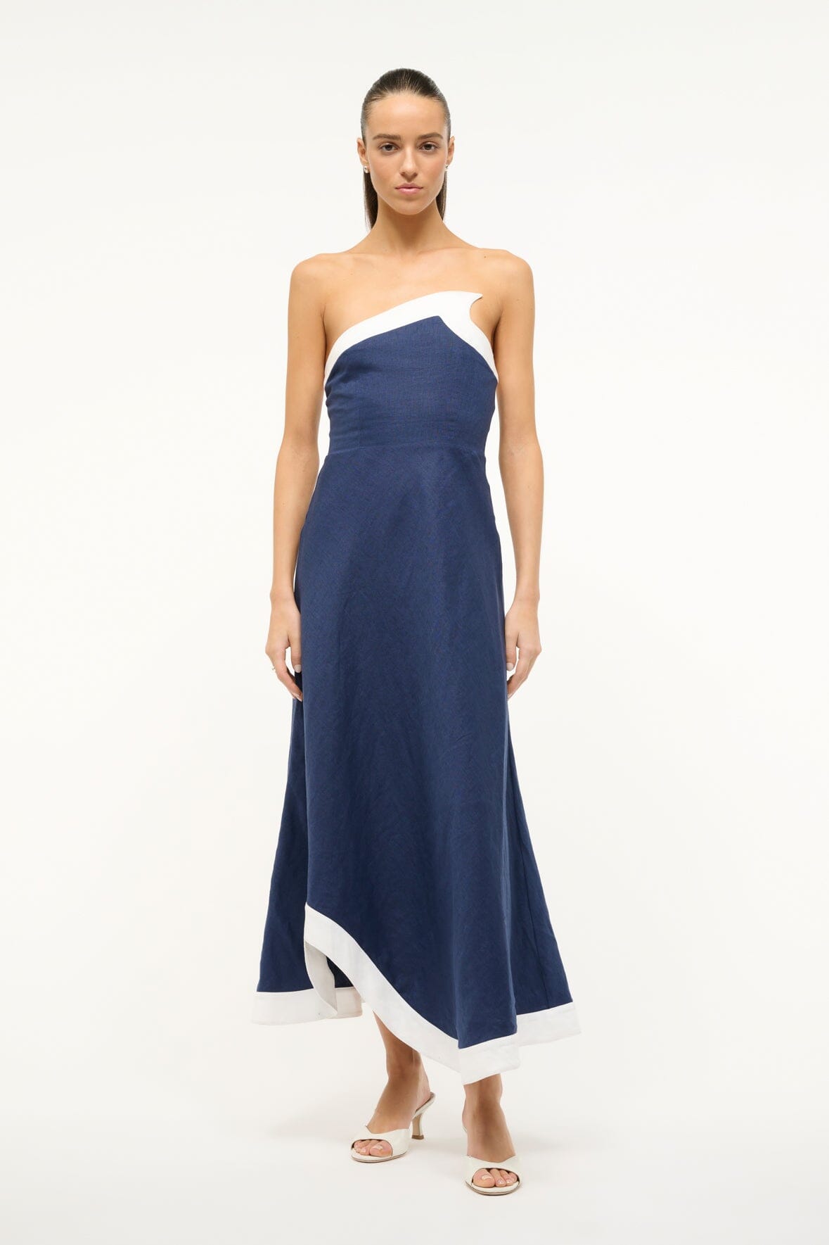 Sirani Dress Navy White | STAUD Discount
