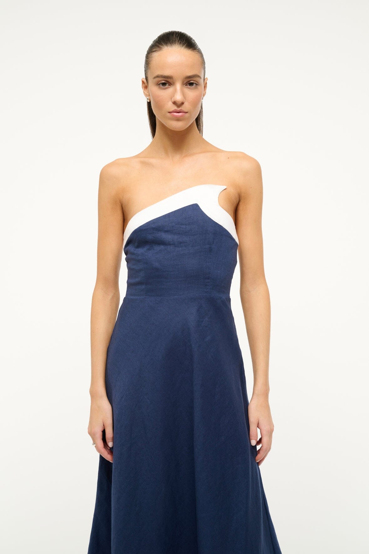 Sirani Dress Navy White | STAUD Discount