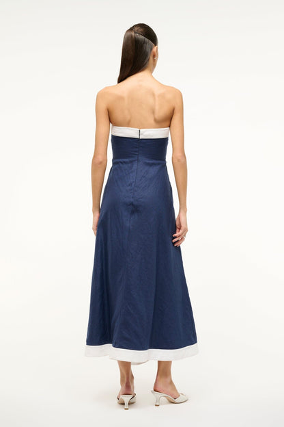 Sirani Dress Navy White | STAUD Discount