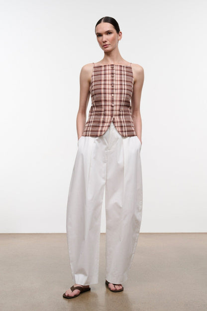 Una Top Tuscany Plaid | STAUD Discount
