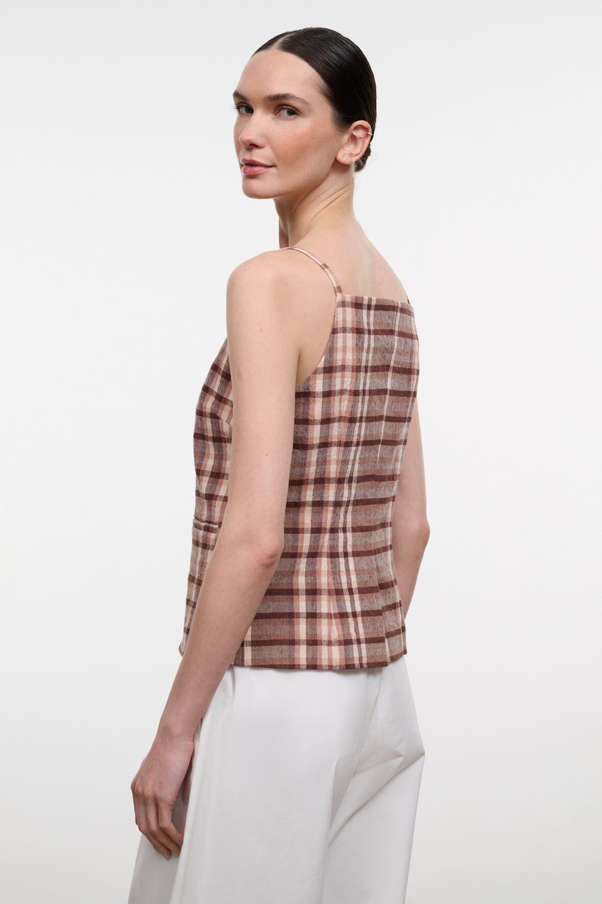Una Top Tuscany Plaid | STAUD Discount