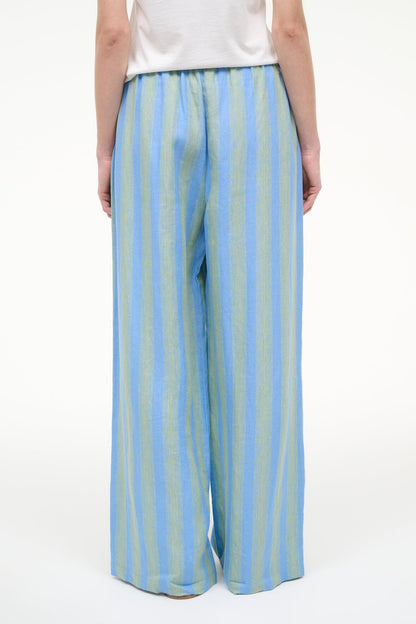 Mateo Linen Pant Seaport Stripe | STAUD Sale