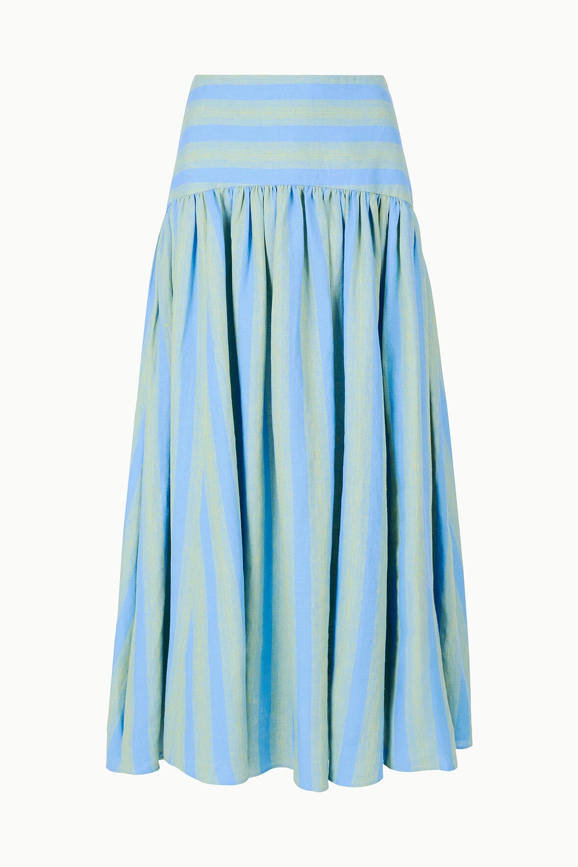 Procida Linen Skirt Seaport Stripe | STAUD Latest