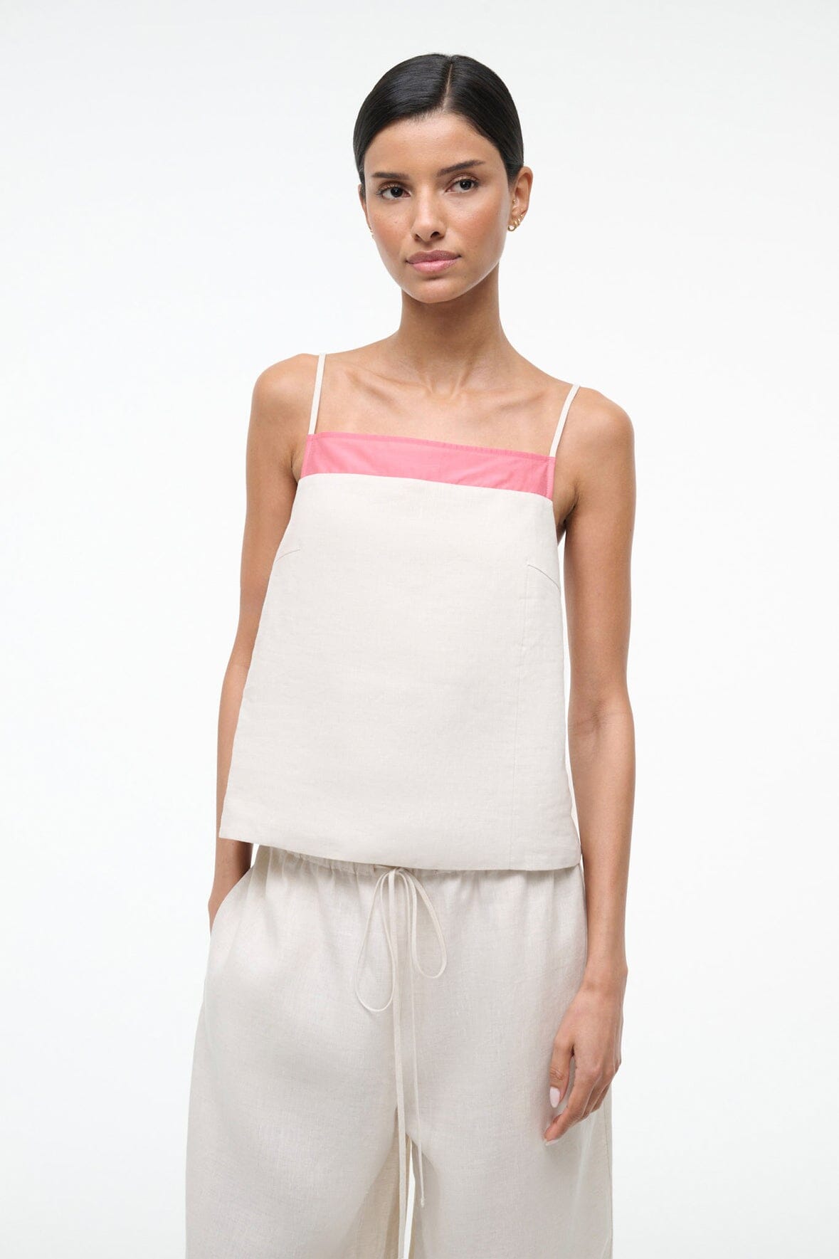 Maisie Linen Top Blush Canyon | STAUD Trusted