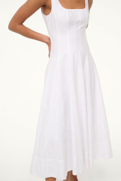 Wells Dress White Embroidery | STAUD Discount