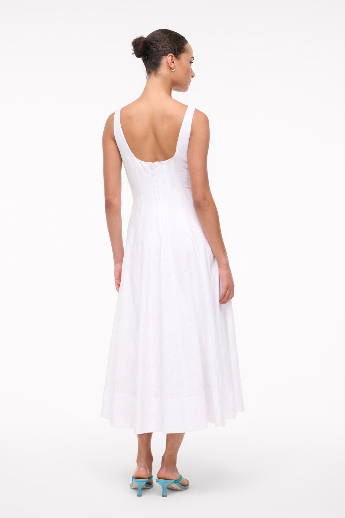 Wells Dress White Embroidery | STAUD Discount